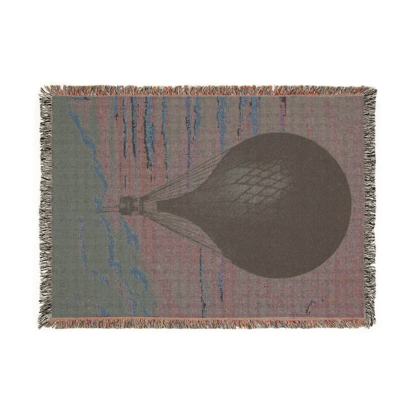 Hot Air Balloon Woven Blanket - Vintage Sky Tapestry Throw