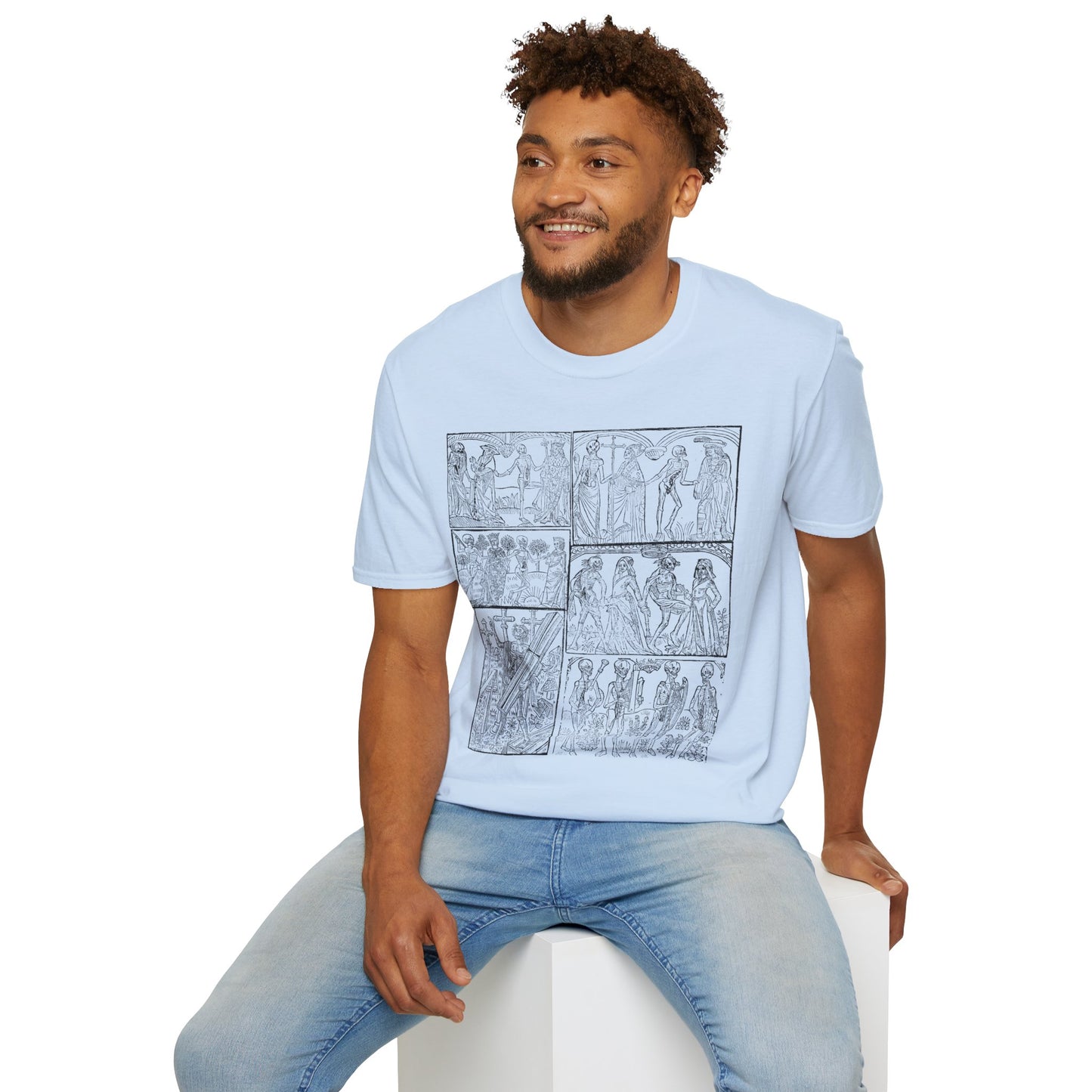 Ancient Greek Comic Panel T-Shirt — Classical Myth Sketch Art
