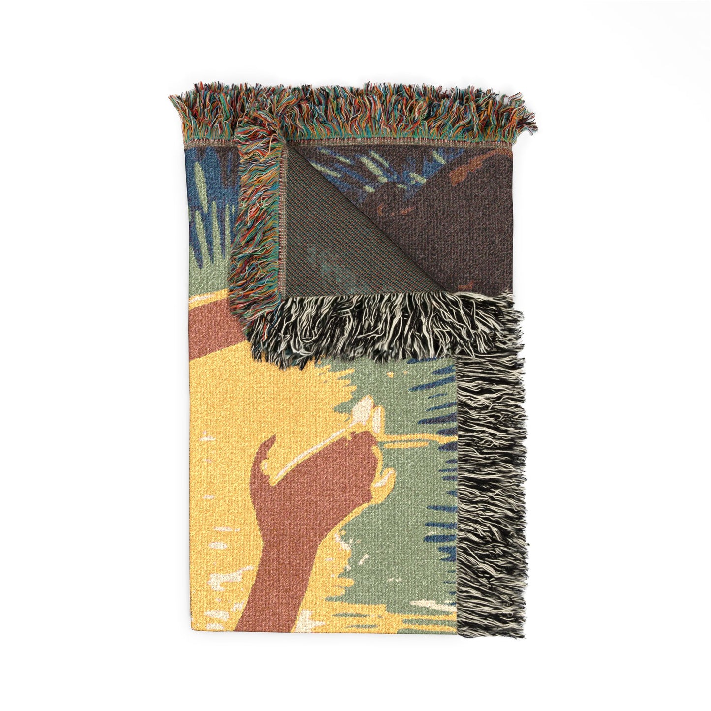 Artistic Woven Blanket — Retro Abstract Figure Throw for Home Décor