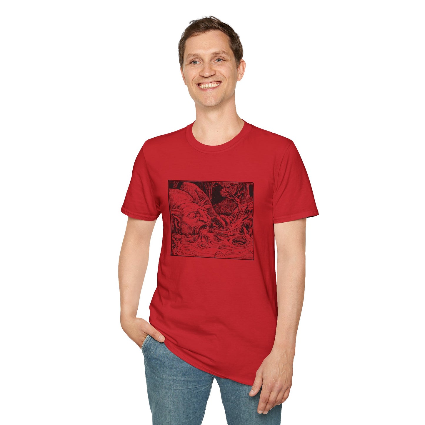 Sketched Sea Serpent T-Shirt — Mythical Monochrome Nautical Graphic Tee