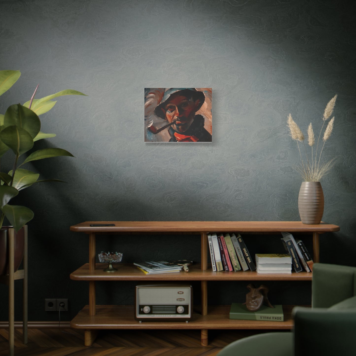 Smoky Vintage Portrait Canvas – Stretched Matte Wall Art