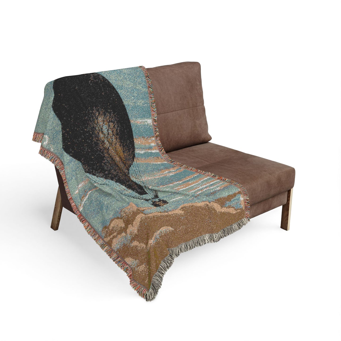 Hot Air Balloon Woven Blanket - Vintage Sky Tapestry Throw