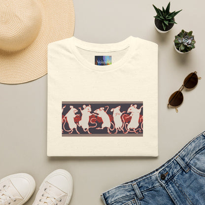 Dancing Rats Graphic T-Shirt — Vintage Folk Art Rodent Design
