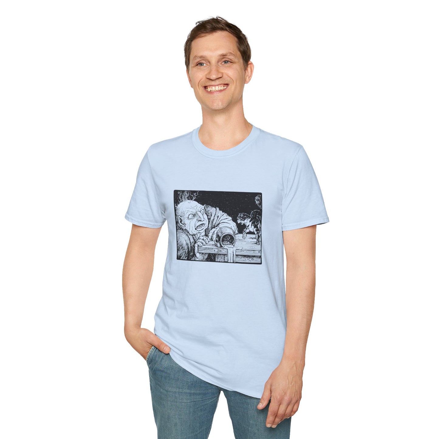 Creepy Vintage Ghoul Illustration T-Shirt – Horror Art Tee