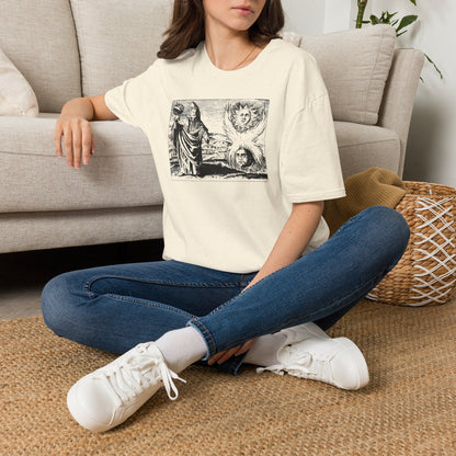 Vintage Alchemy Art Tee — Sun & Moon Esoteric Illustration T-Shirt