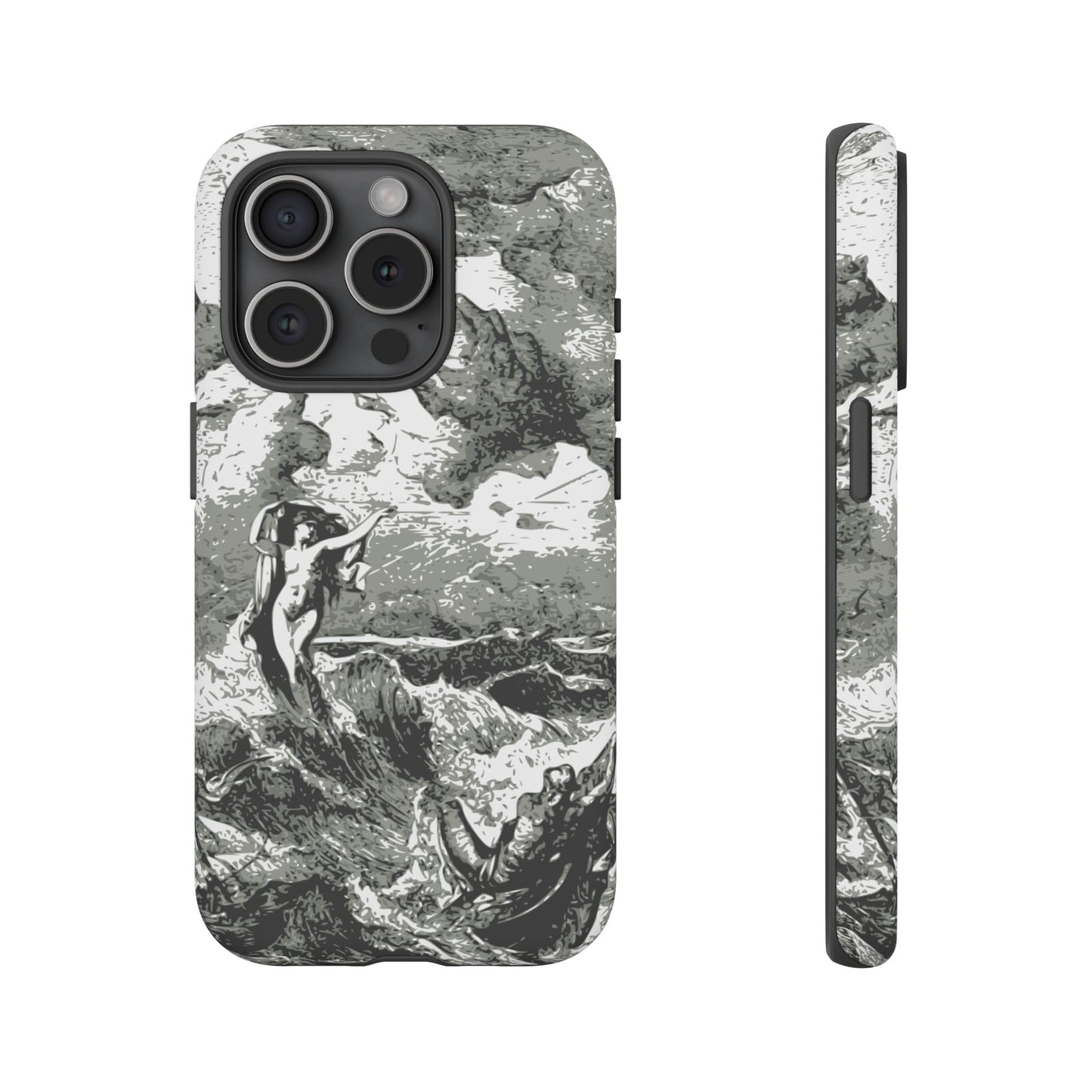 Vintage Ocean Art Phone Case — Mythic Sea Illustration Tough Case