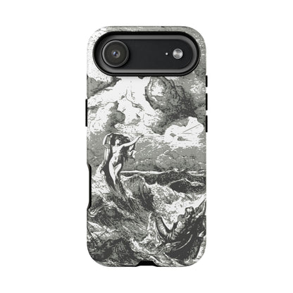 Vintage Ocean Art Phone Case — Mythic Sea Illustration Tough Case