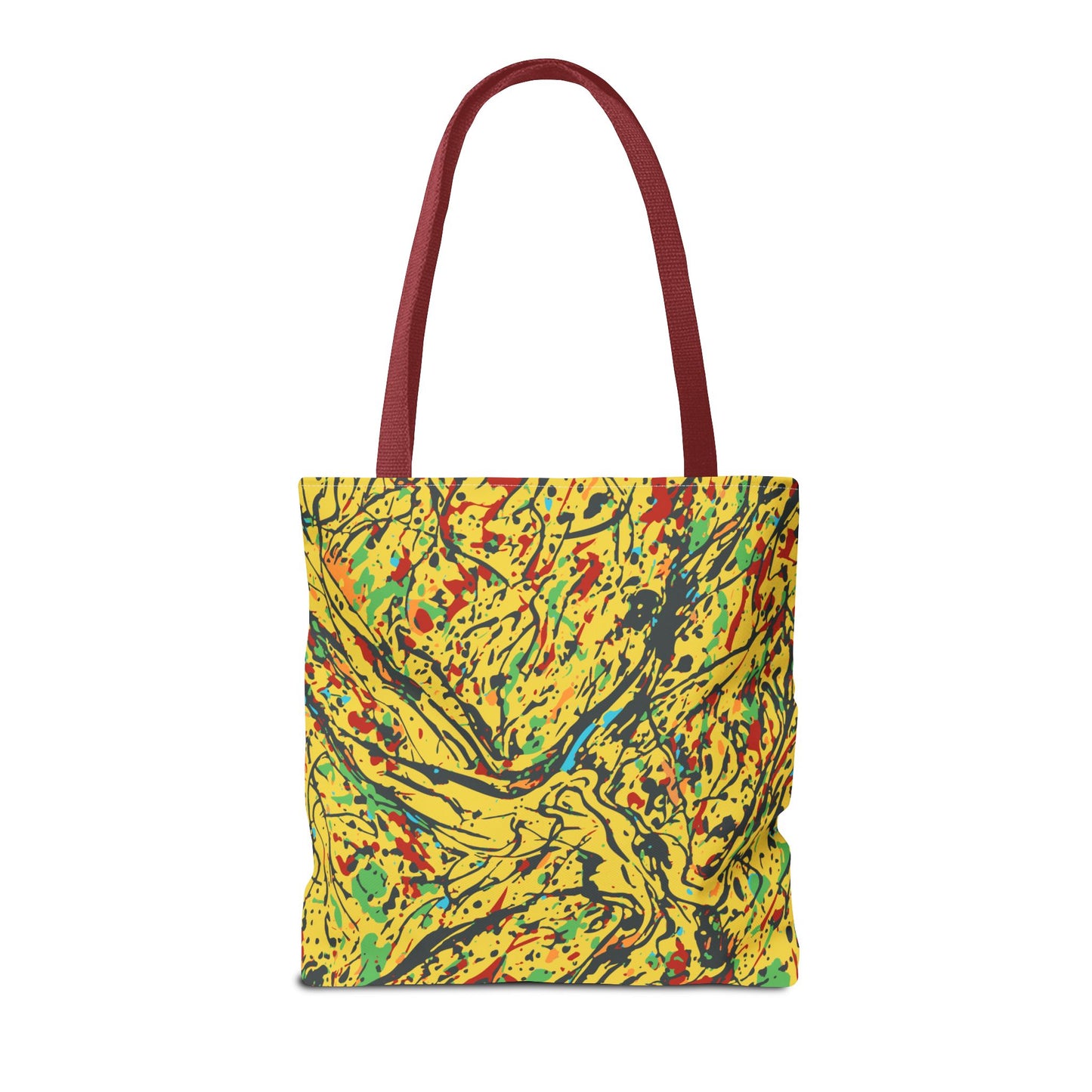 Abstract Yellow Splash Tote Bag — Vibrant Paint-Splatter AOP Tote