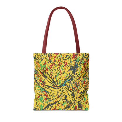Abstract Yellow Splash Tote Bag — Vibrant Paint-Splatter AOP Tote