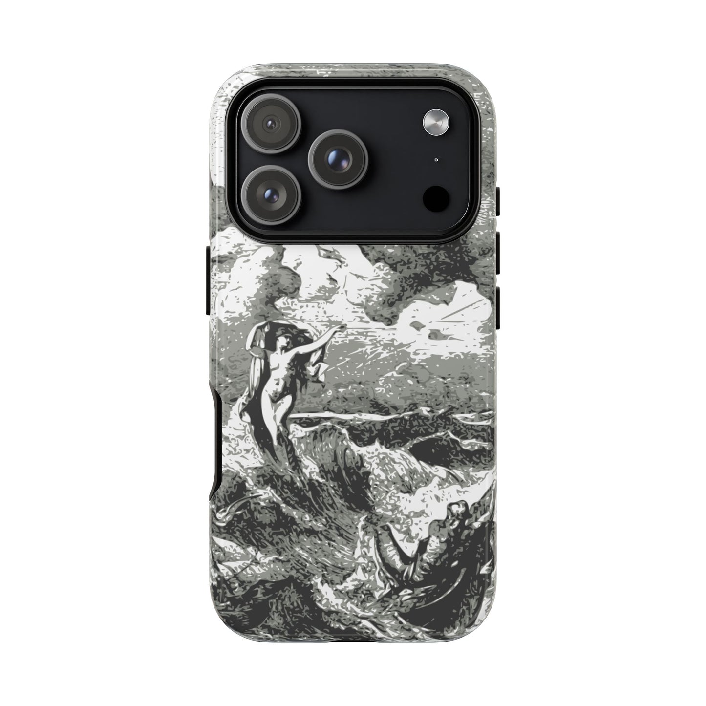 Vintage Ocean Art Phone Case — Mythic Sea Illustration Tough Case