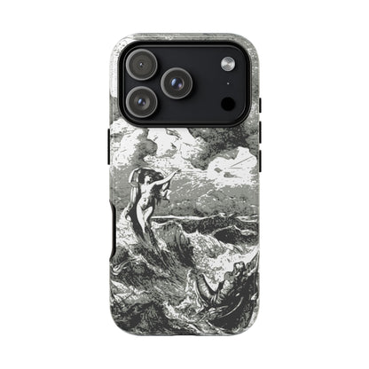 Vintage Ocean Art Phone Case — Mythic Sea Illustration Tough Case