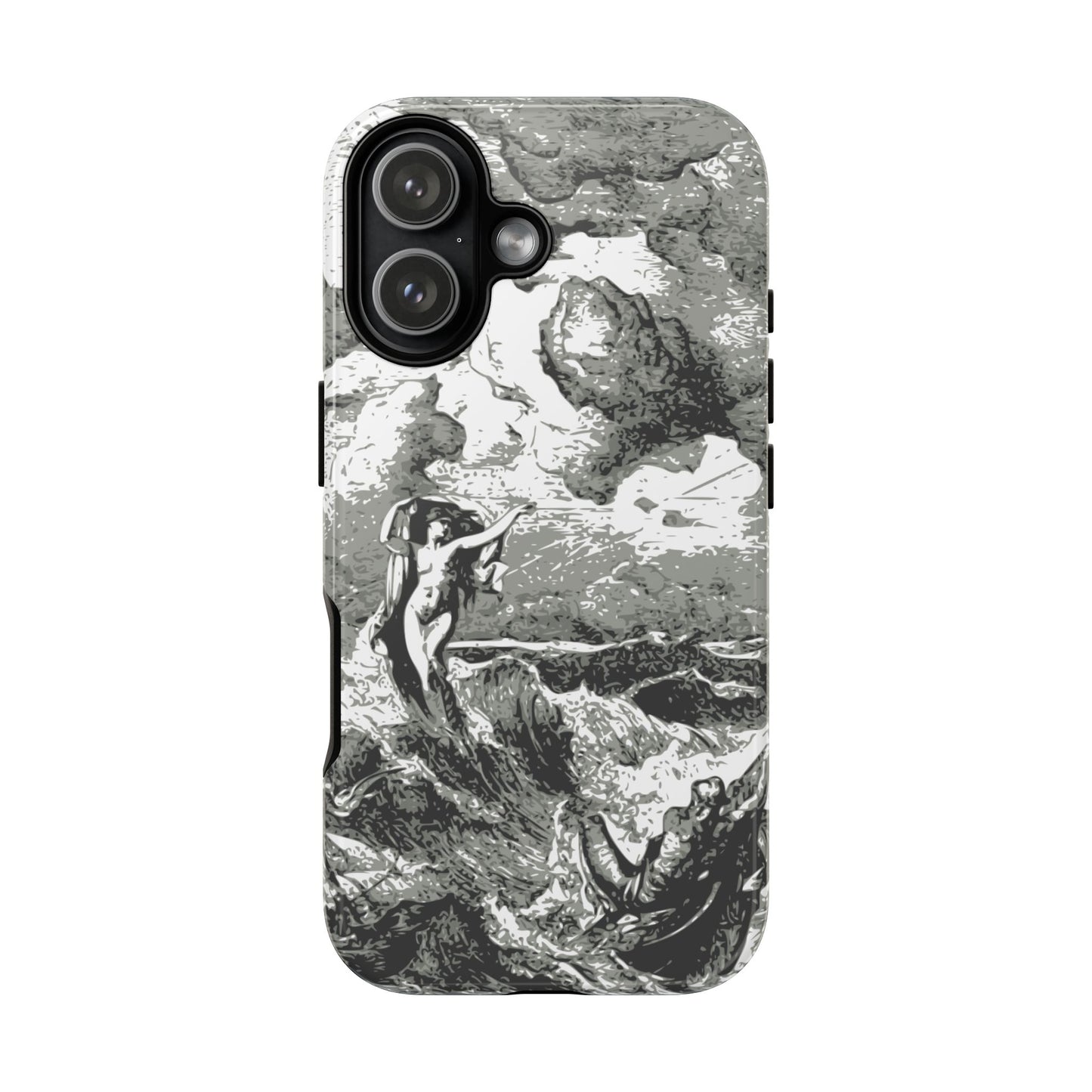 Vintage Ocean Art Phone Case — Mythic Sea Illustration Tough Case