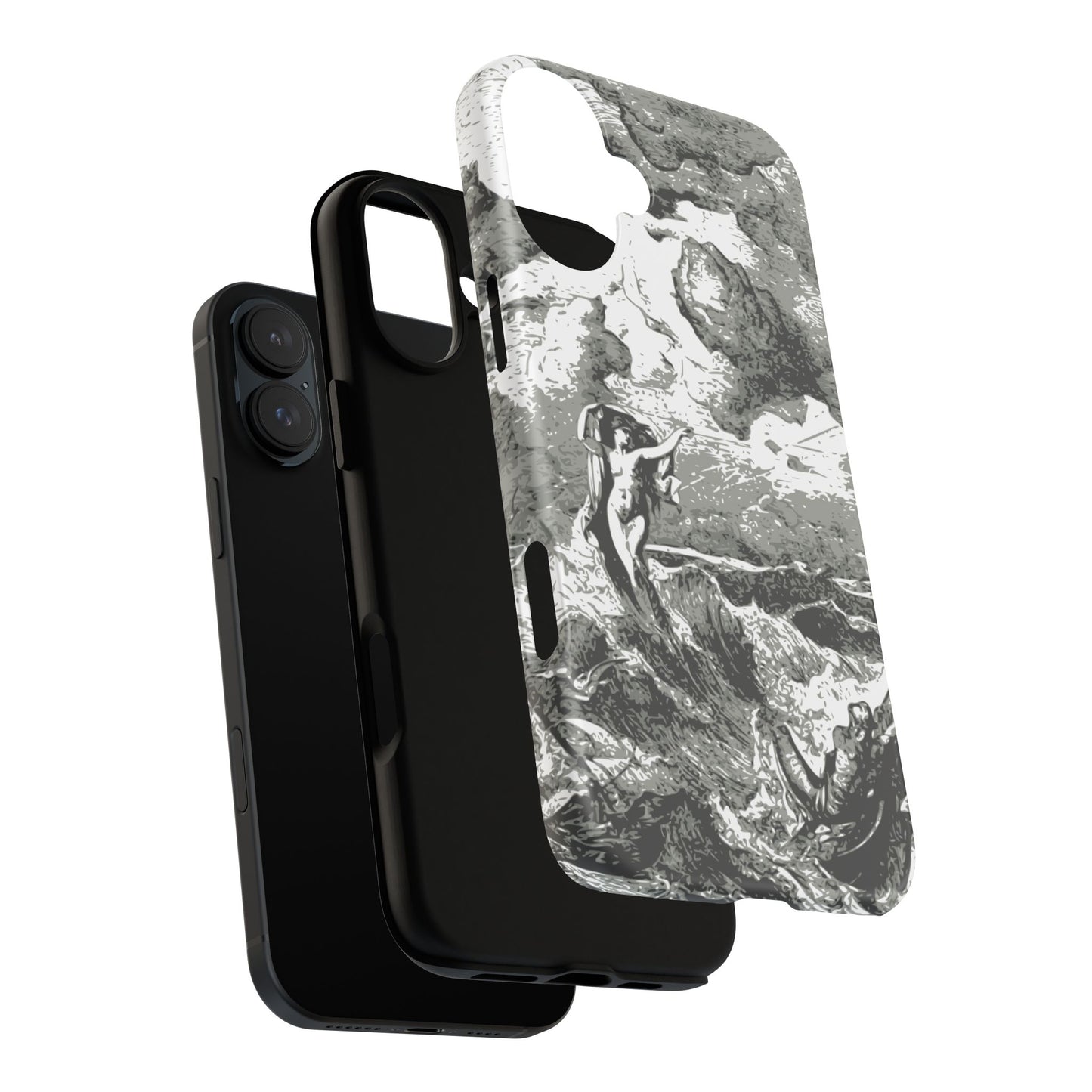 Vintage Ocean Art Phone Case — Mythic Sea Illustration Tough Case