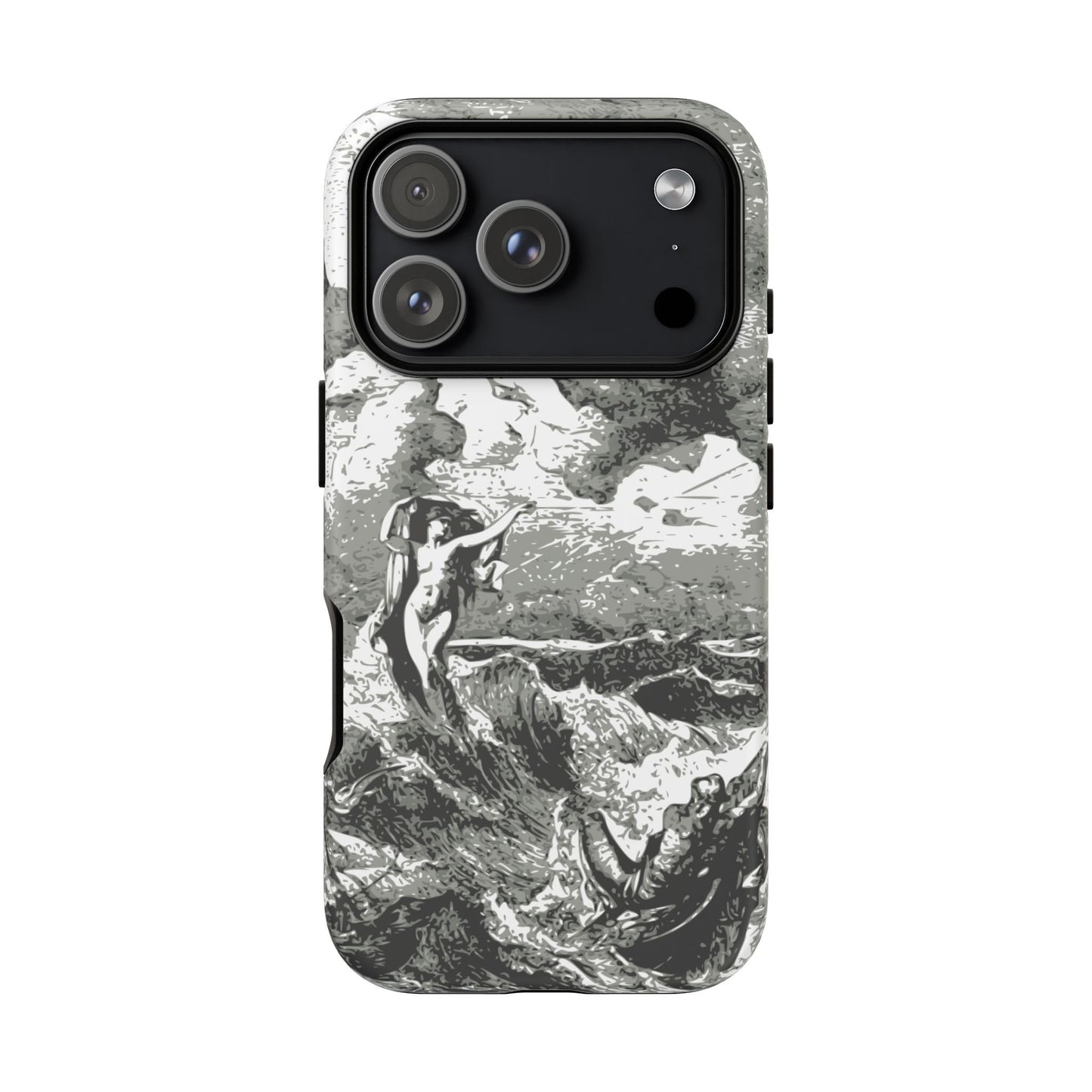 Vintage Ocean Art Phone Case — Mythic Sea Illustration Tough Case