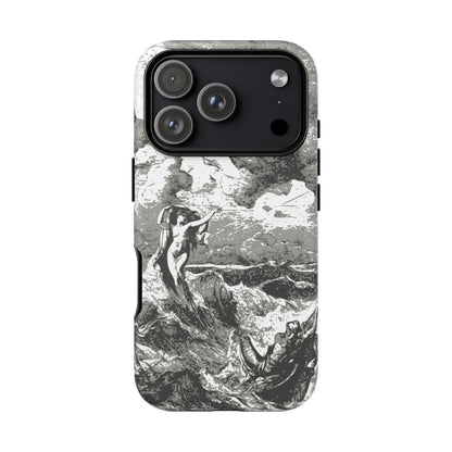 Vintage Ocean Art Phone Case — Mythic Sea Illustration Tough Case