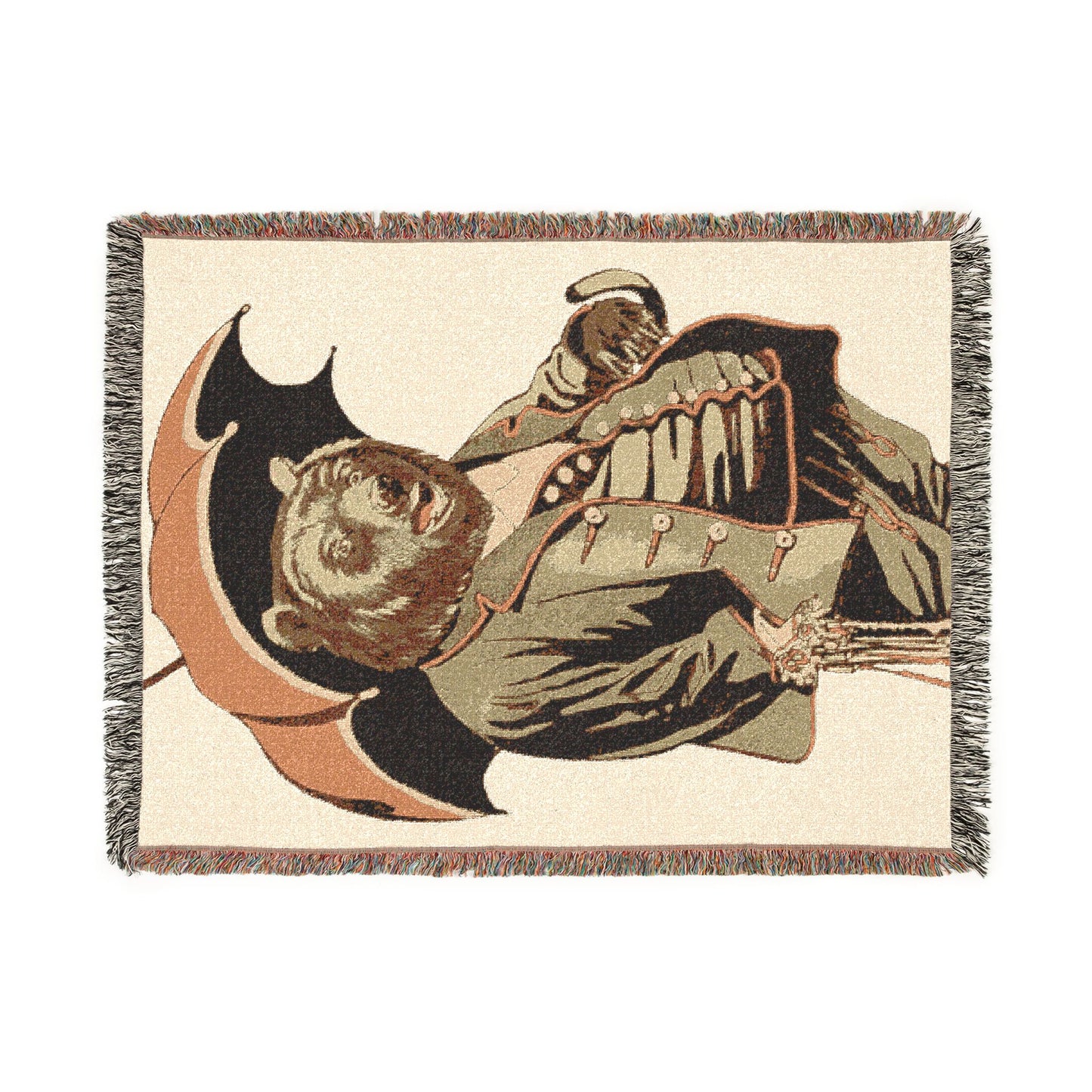 Vintage Bat Moon Woven Blanket