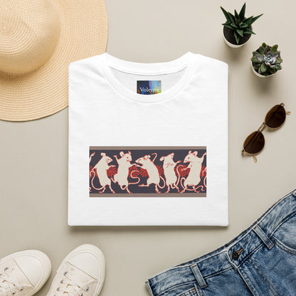 Dancing Rats Graphic T-Shirt — Vintage Folk Art Rodent Design