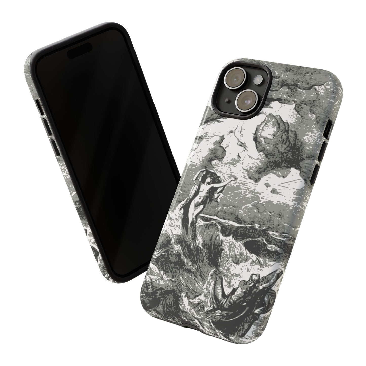Vintage Ocean Art Phone Case — Mythic Sea Illustration Tough Case
