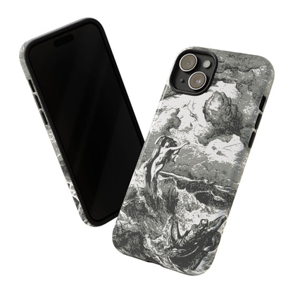 Vintage Ocean Art Phone Case — Mythic Sea Illustration Tough Case