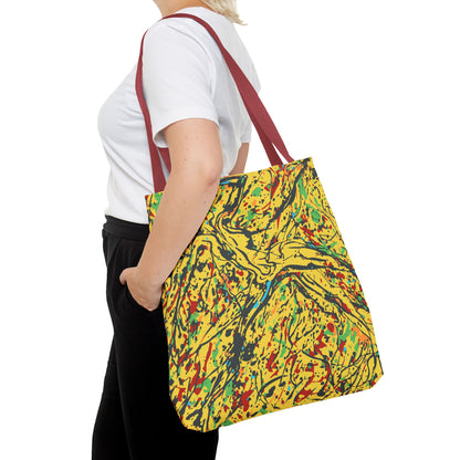 Abstract Yellow Splash Tote Bag — Vibrant Paint-Splatter AOP Tote