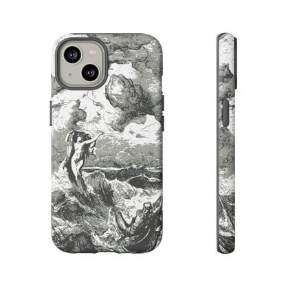 Vintage Ocean Art Phone Case — Mythic Sea Illustration Tough Case