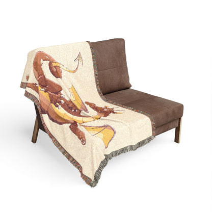 Dragon Woven Blanket — Cute Cartoon Dragon Throw for Kids & Fantasy Fans