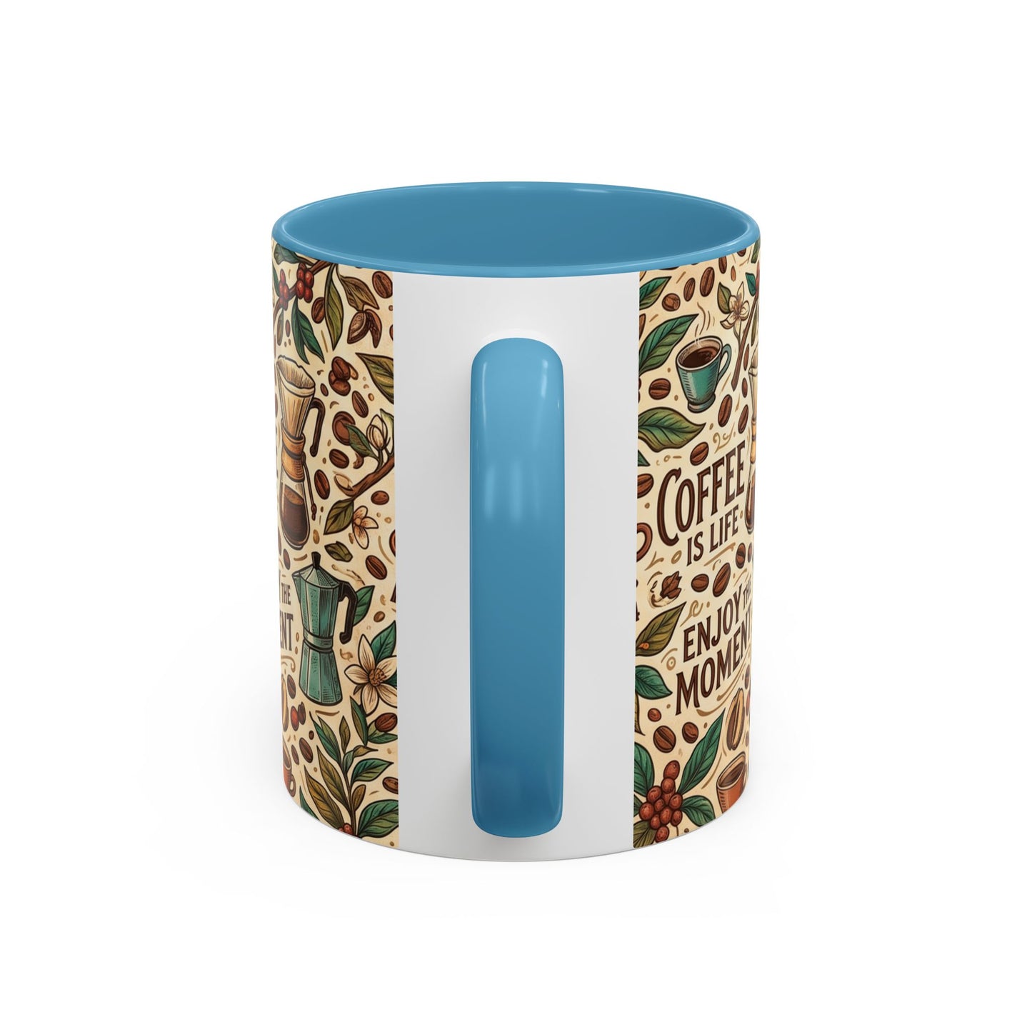 Coffee Mug — "Brew Happy" Ceramic Accent Mug (11/15 oz)