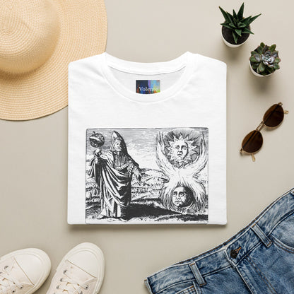 Vintage Alchemy Art Tee — Sun & Moon Esoteric Illustration T-Shirt