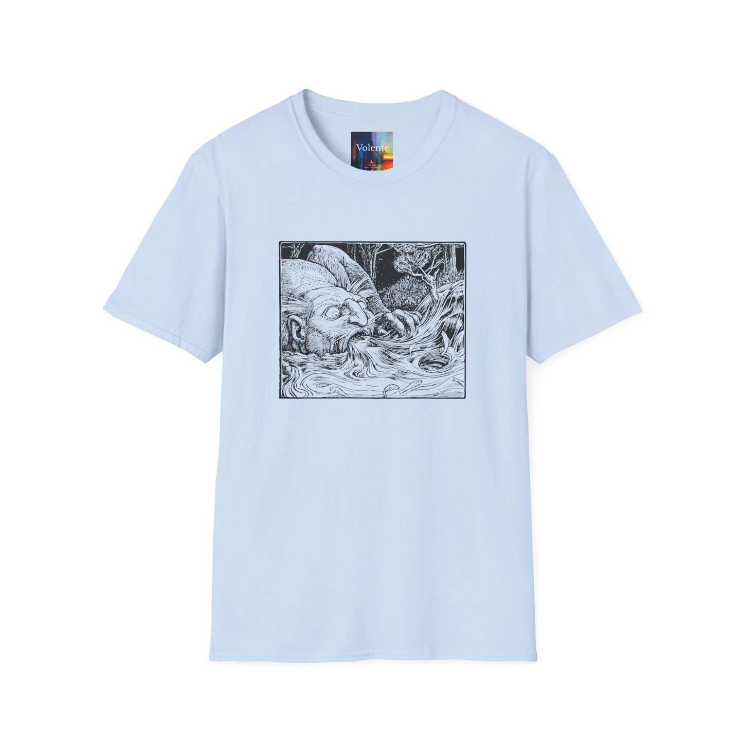 Sketched Sea Serpent T-Shirt — Mythical Monochrome Nautical Graphic Tee