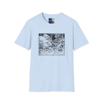 Sketched Sea Serpent T-Shirt — Mythical Monochrome Nautical Graphic Tee