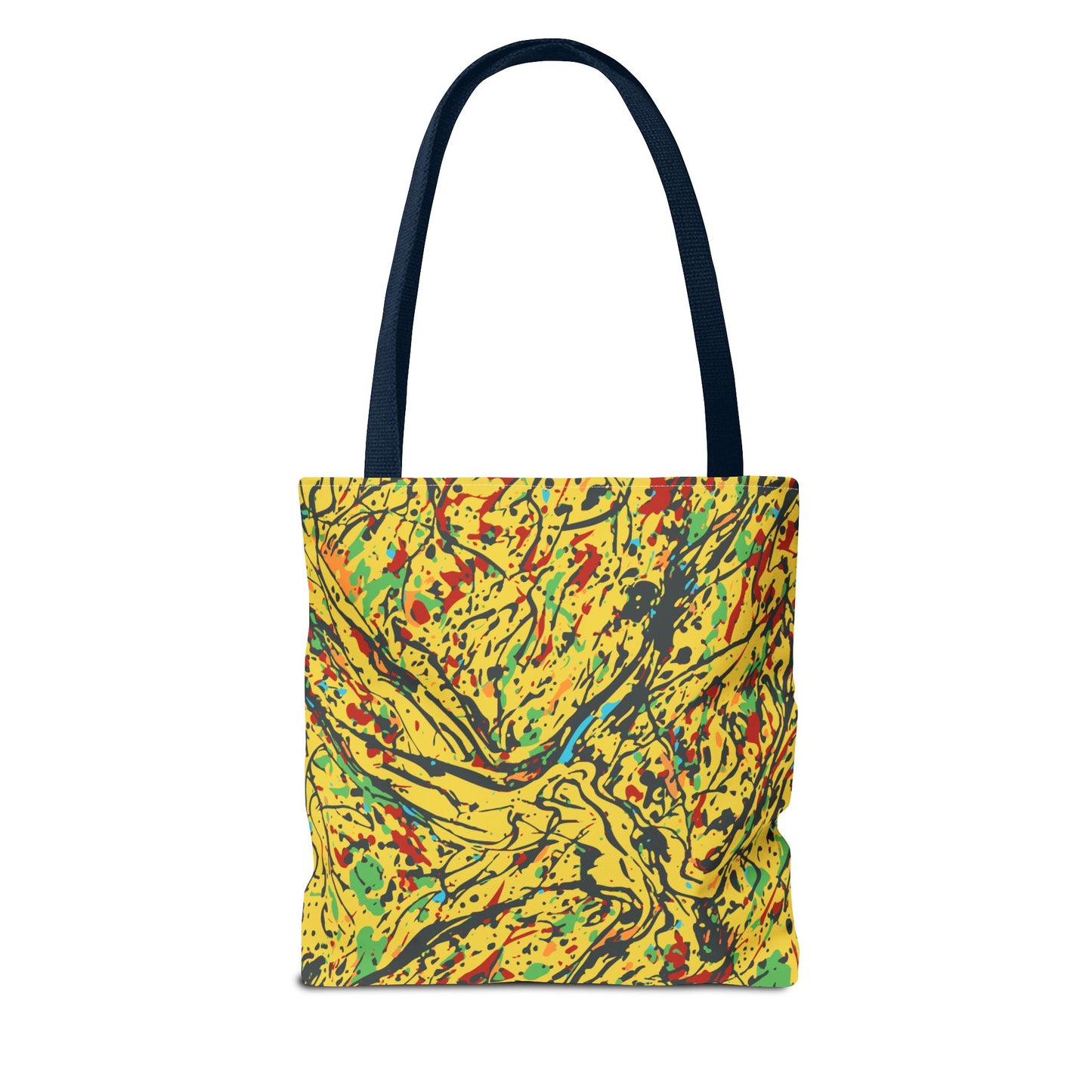 Abstract Yellow Splash Tote Bag — Vibrant Paint-Splatter AOP Tote