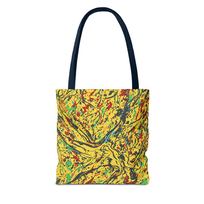 Abstract Yellow Splash Tote Bag — Vibrant Paint-Splatter AOP Tote