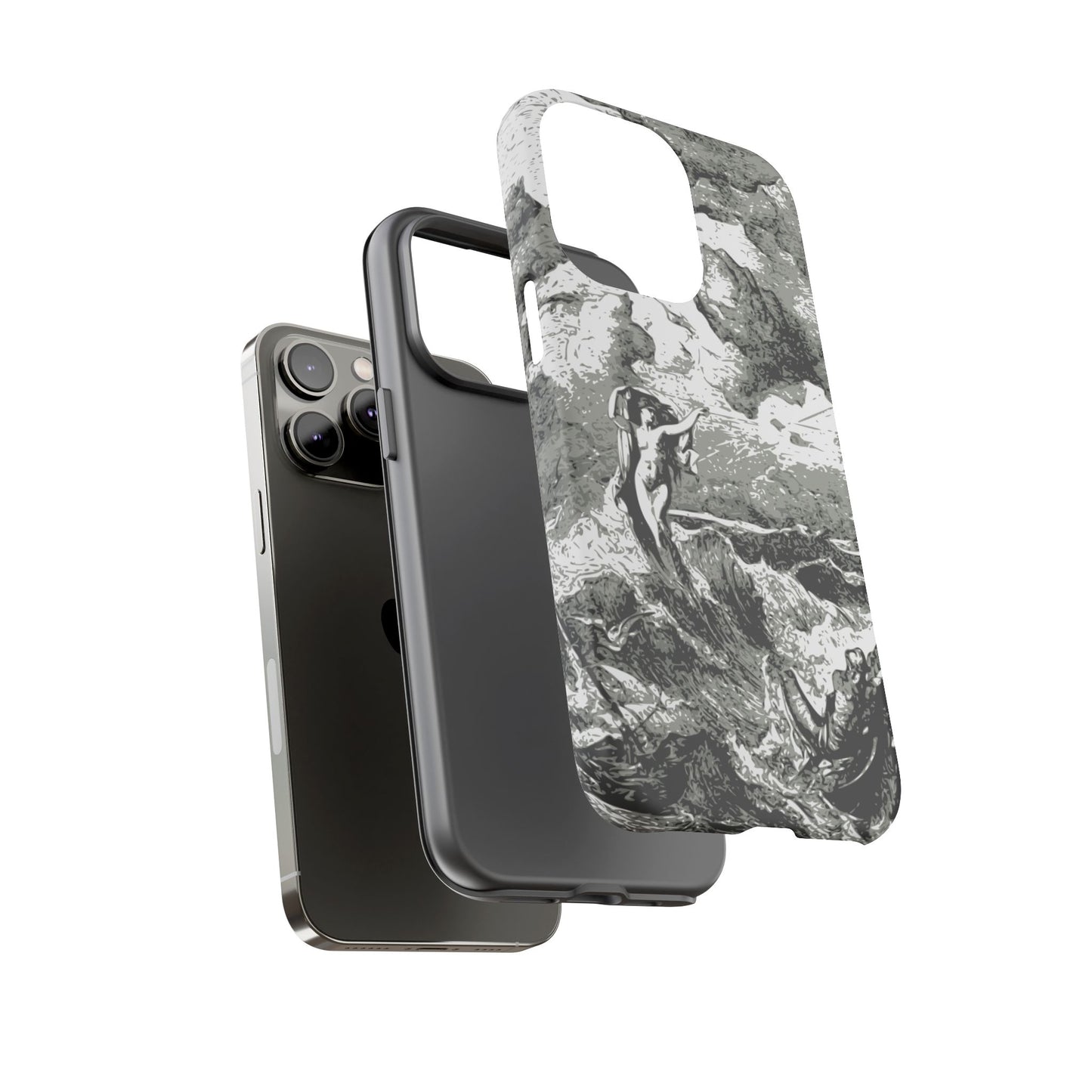 Vintage Ocean Art Phone Case — Mythic Sea Illustration Tough Case