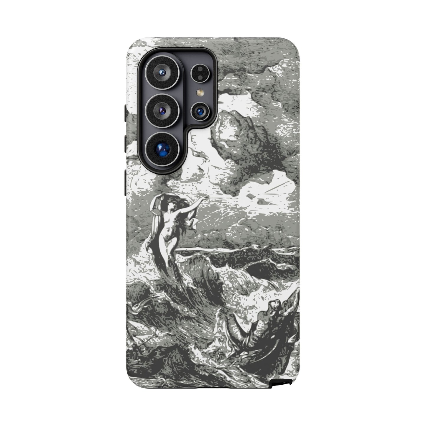 Vintage Ocean Art Phone Case — Mythic Sea Illustration Tough Case
