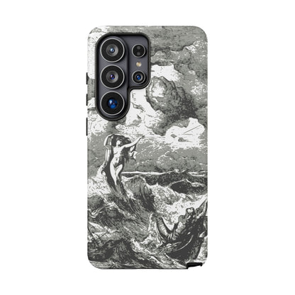 Vintage Ocean Art Phone Case — Mythic Sea Illustration Tough Case