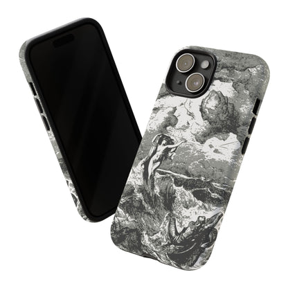 Vintage Ocean Art Phone Case — Mythic Sea Illustration Tough Case