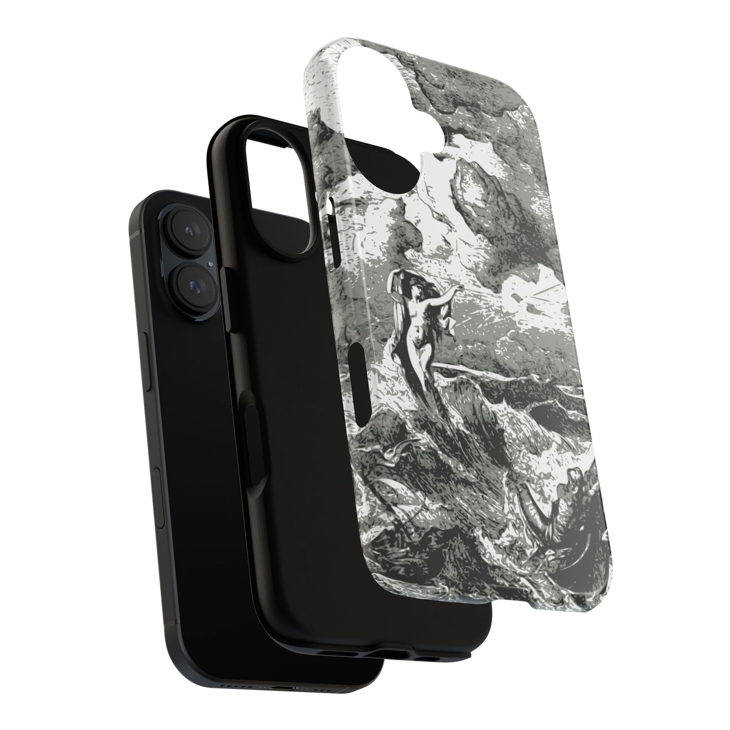 Vintage Ocean Art Phone Case — Mythic Sea Illustration Tough Case