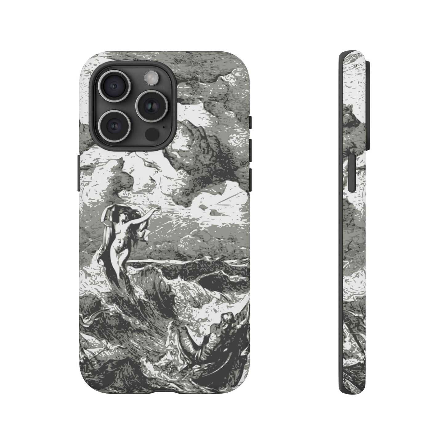 Vintage Ocean Art Phone Case — Mythic Sea Illustration Tough Case