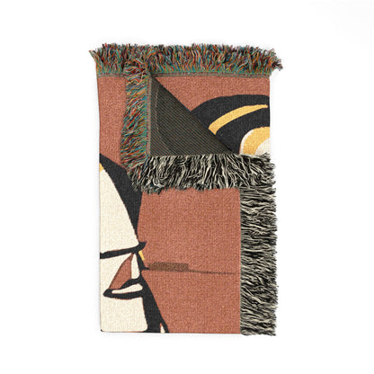 Cubist Art Woven Blanket — Modern Picasso-Style Decorative Throw