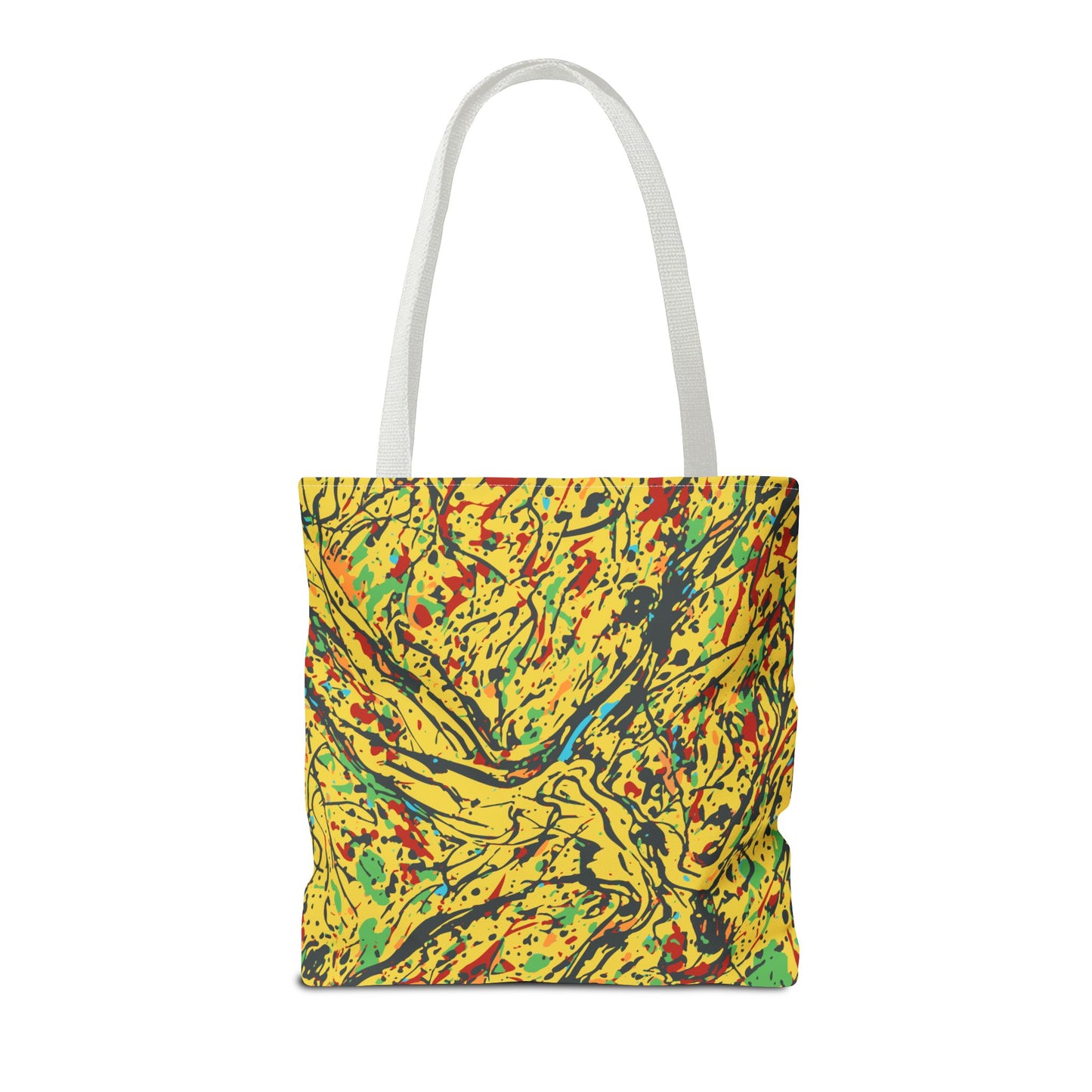 Abstract Yellow Splash Tote Bag — Vibrant Paint-Splatter AOP Tote