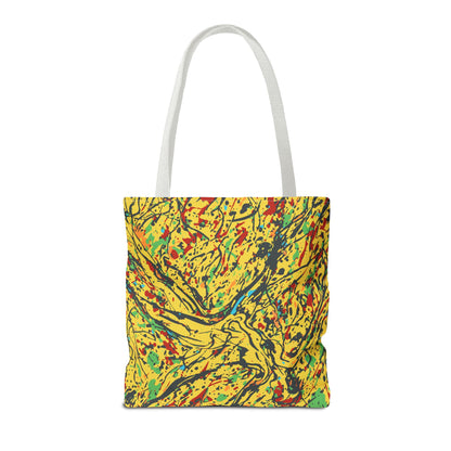 Abstract Yellow Splash Tote Bag — Vibrant Paint-Splatter AOP Tote