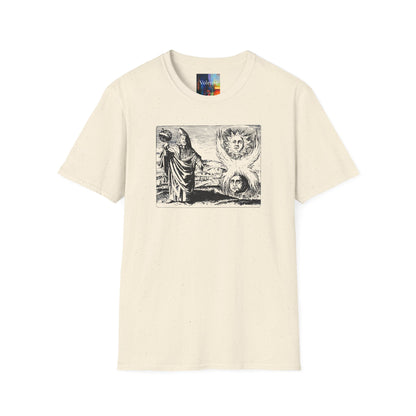 Vintage Alchemy Art Tee — Sun & Moon Esoteric Illustration T-Shirt