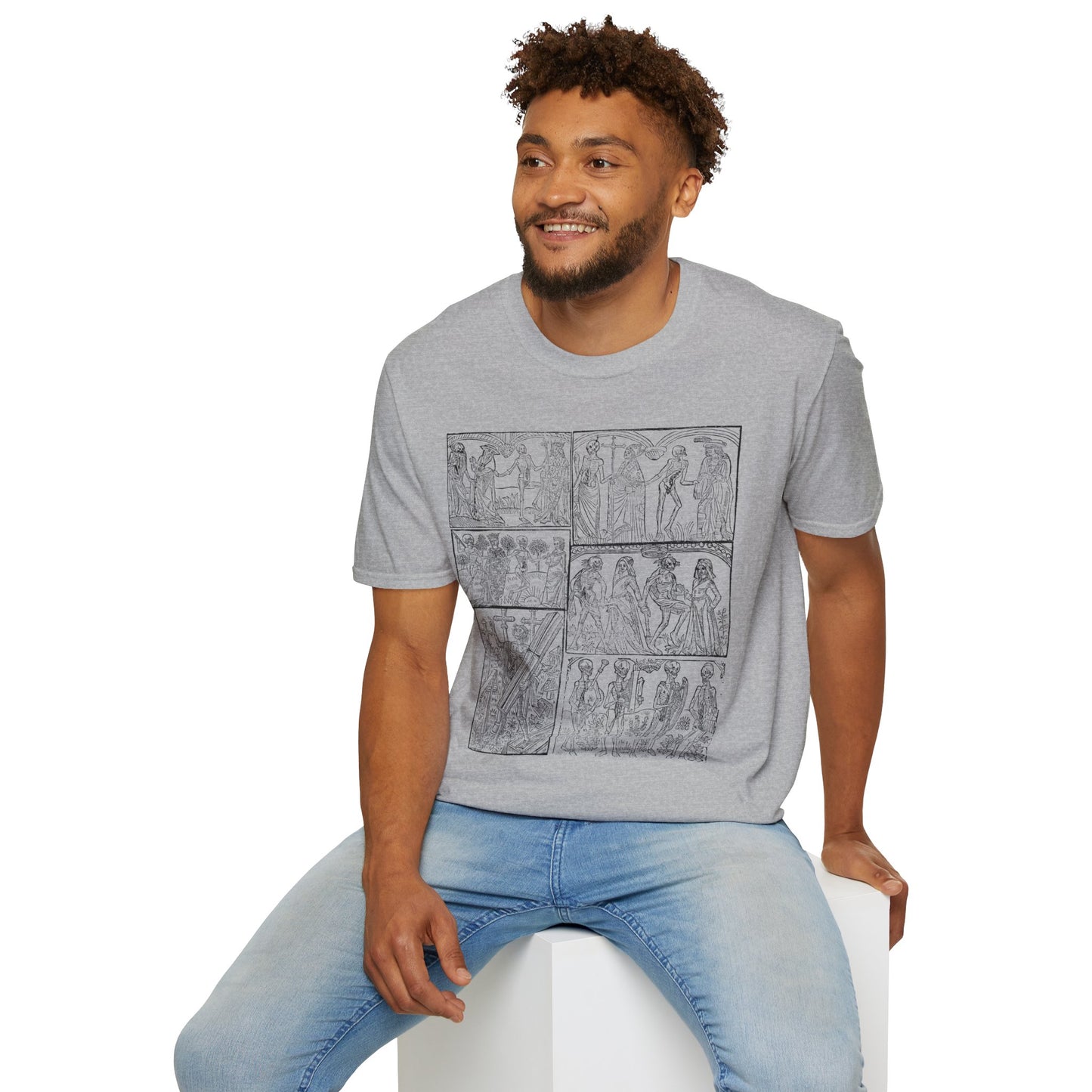 Ancient Greek Comic Panel T-Shirt — Classical Myth Sketch Art