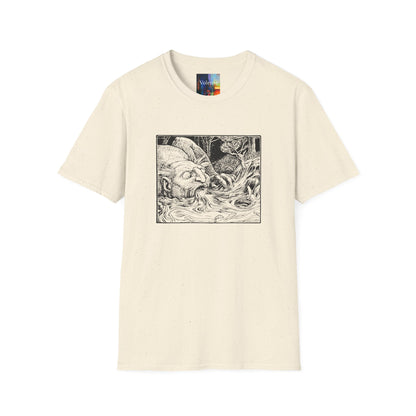Sketched Sea Serpent T-Shirt — Mythical Monochrome Nautical Graphic Tee