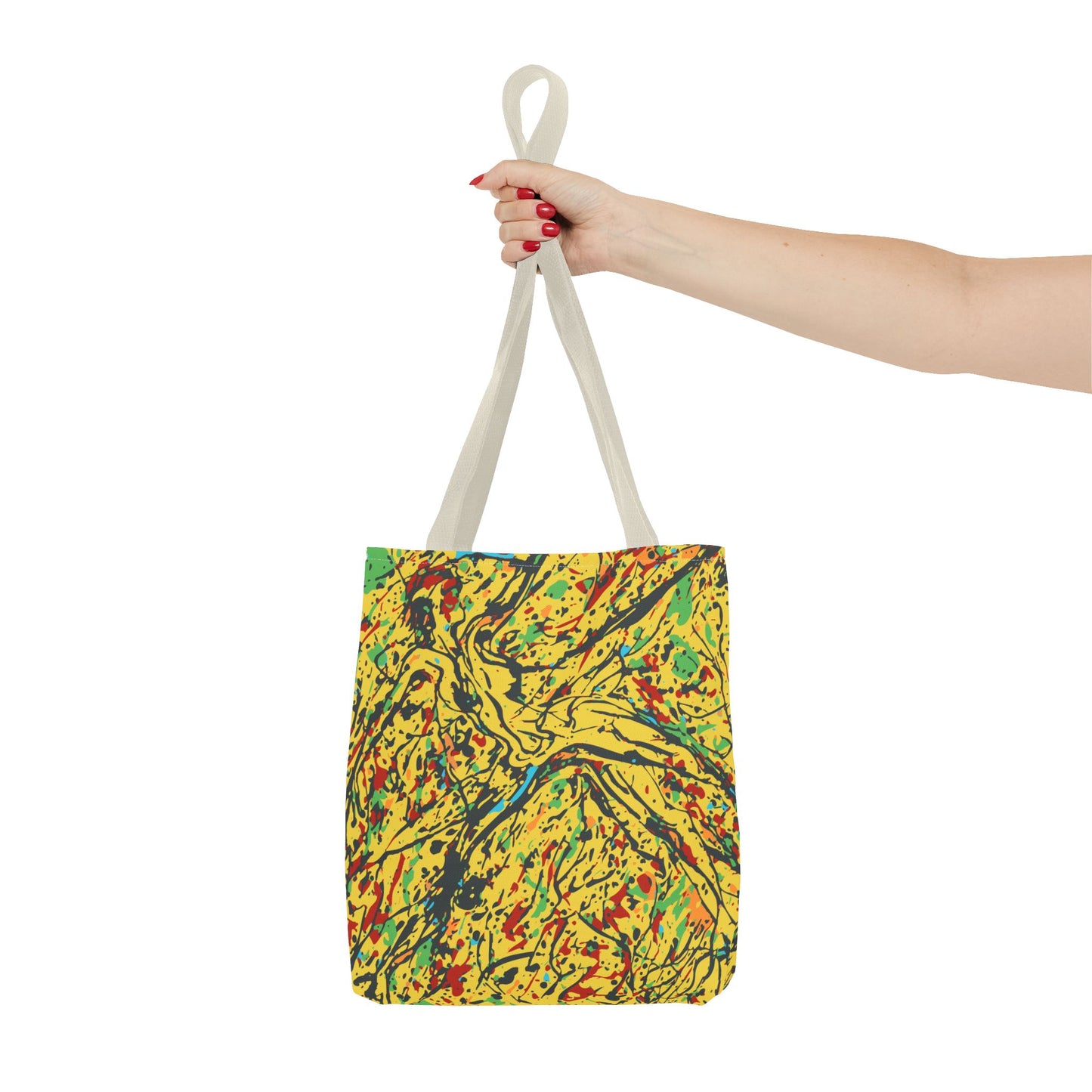 Abstract Yellow Splash Tote Bag — Vibrant Paint-Splatter AOP Tote