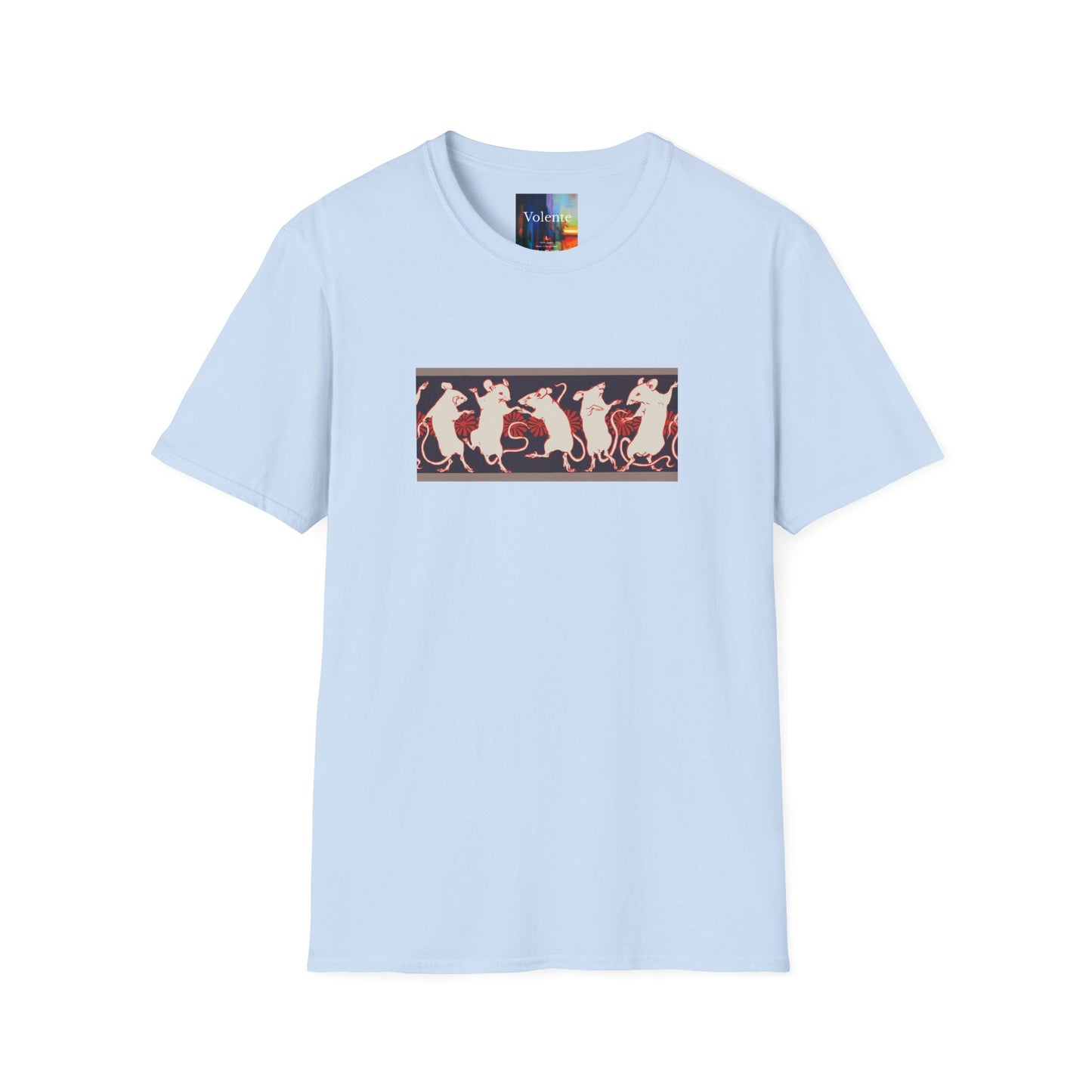 Dancing Rats Graphic T-Shirt — Vintage Folk Art Rodent Design