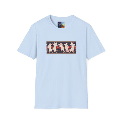 Dancing Rats Graphic T-Shirt — Vintage Folk Art Rodent Design