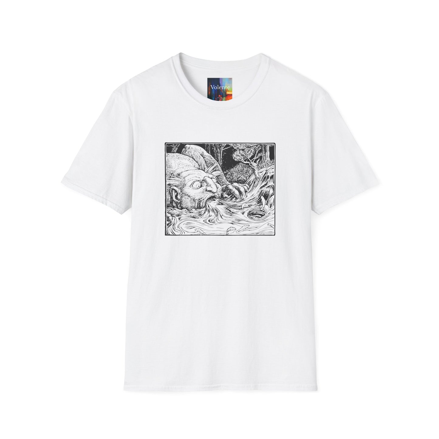 Sketched Sea Serpent T-Shirt — Mythical Monochrome Nautical Graphic Tee