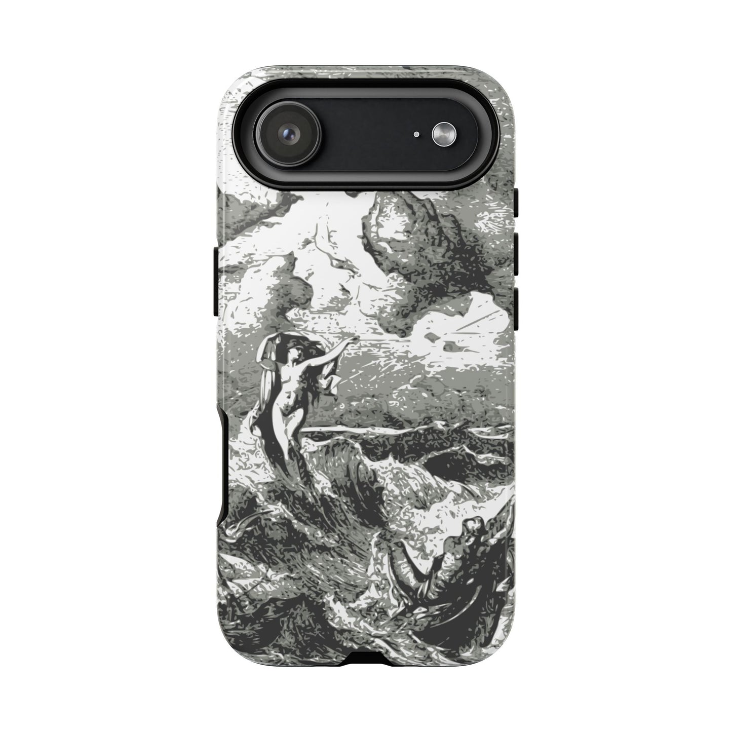 Vintage Ocean Art Phone Case — Mythic Sea Illustration Tough Case