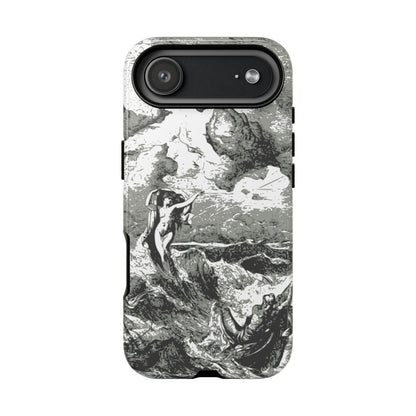 Vintage Ocean Art Phone Case — Mythic Sea Illustration Tough Case